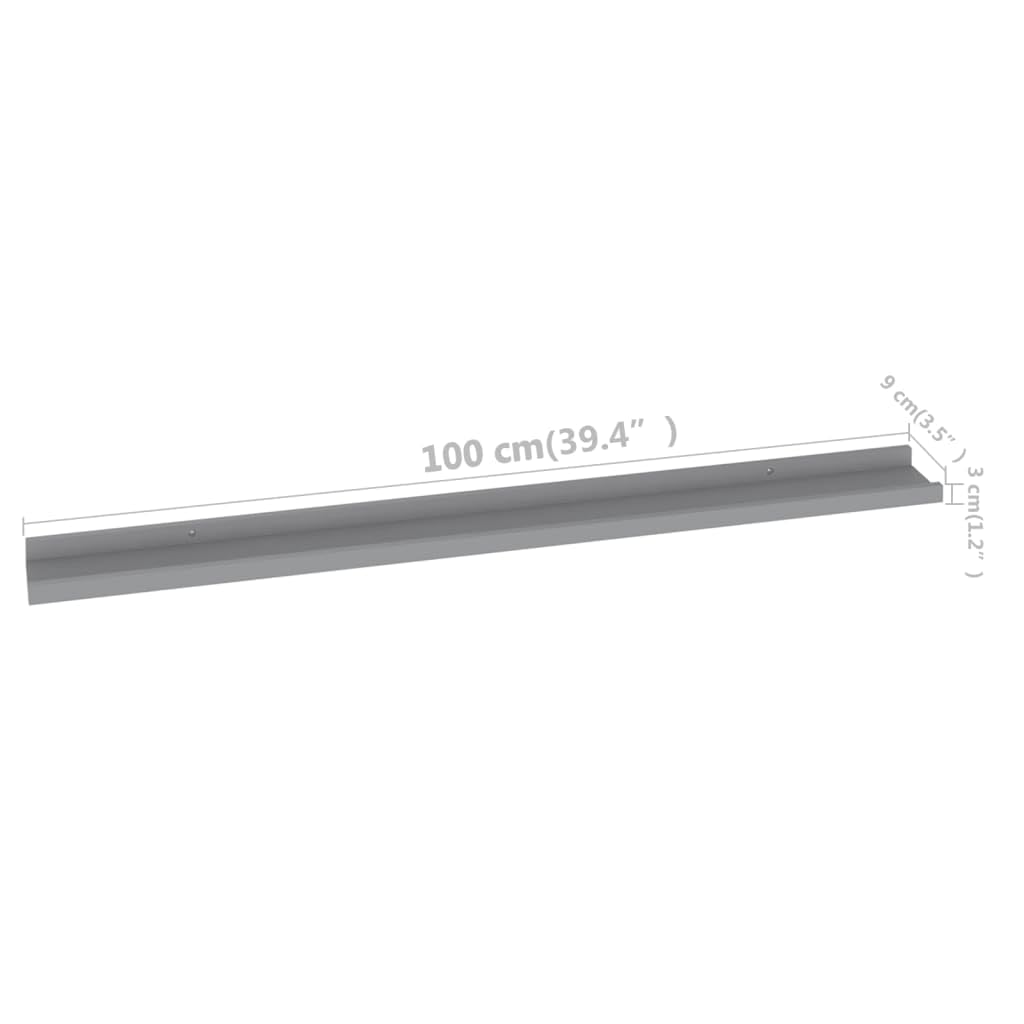 Mensole da parete 4 pz grigio 100x9x3 cmScaffalature e mensole da parete e mensole