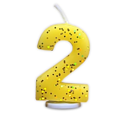 tag Number 2 Digit Party Candle Yellow
