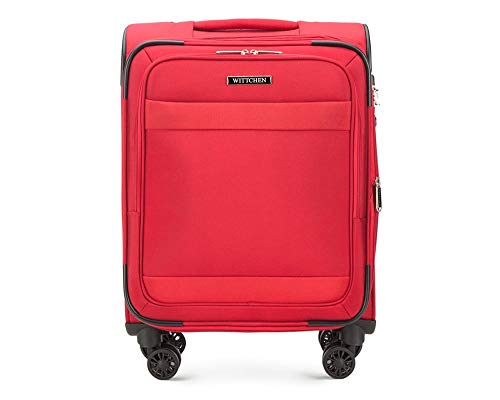 Preisvergleich Produktbild WITTCHEN Koffer Handgepäck / Textil, Material: Polyester / hochwertiger und Stabiler / Rot / 39 L / 55x23x39 cm
