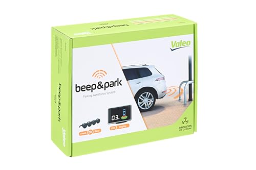 VALEO 632201 - Sistema de Ayuda al Aparcamiento - Kit Beep&Park: 4 Sensores + 1 Pantalla LCD - Instalación Delantera o Trasera