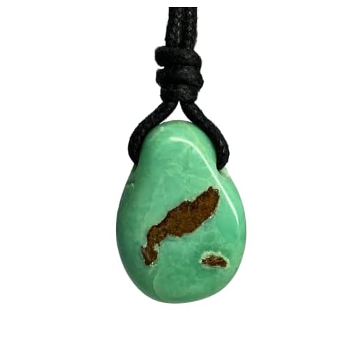 Luck Strings Australian Chrysoprase Pendant Necklace for Men or Women Adult Unisex Gemstone jewelry Crystals and Stones