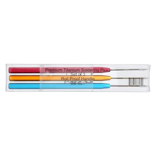 Image of Pepetools Bench Basics Premium Titanium Soldering Picks Set of 3, Roll Proof Handle