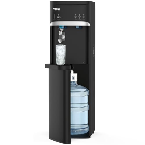 Image of VECYS 4 in1 Water Dispenser with Built-in Ice Maker, Bottom Loading Water Cooler for 3-5 Gallon Bottle, Hot /Cold /Room Water, 22lbs Daily Ice
