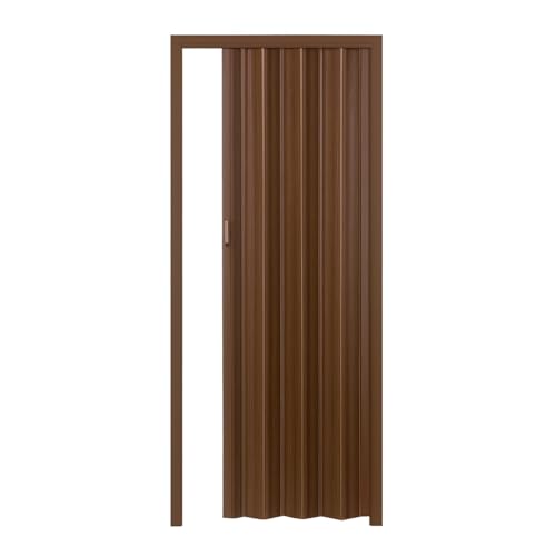 Paluplus Porta a Soffietto in PVC, Misura 214,5x85,5 cm, Spessore 3 cm, Senza Serratura con Chiusura Magnetica, Porta Interna con Maniglia -2711F (Rovere Venato)