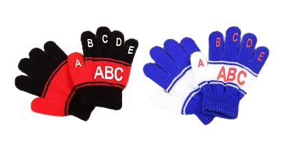 KERWA Baby Girl & Boy Soft Feel Winter Woolen ABC Hand Gloves (Multicolour, 1 to 4 Year)(Pack of 2 Pair)