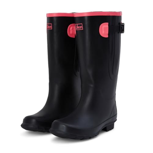 Jileon Extra Wide Calf Rain Boots - Ideal for Wide Feet, Ankles & Calves - Fit 16 to 23” Calves - Durable & Waterproof