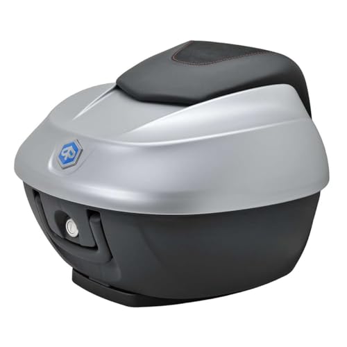 Generisch Topcase 36 Liter Original Piaggio für Beverly HPE 300/400 ie 2021>2022 Silber Cometa 760/B grau matt