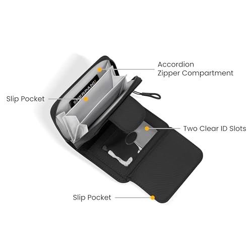 Image of Sherpani Barcelona, Nylon Bifold Zipper Pocket Wallet for Women, Travel Bag, RFID Protection
