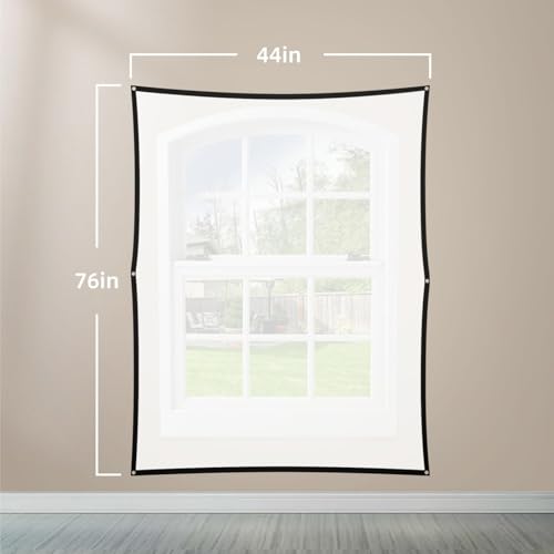 Image of 44 inchx 76 inch Holographic Rear Projection Screen - Foldable & Portable Anti Wrinkle Double Sided Video Projector Screen for Projecting Christmas Movie Videos, Film Night (80 Inch)