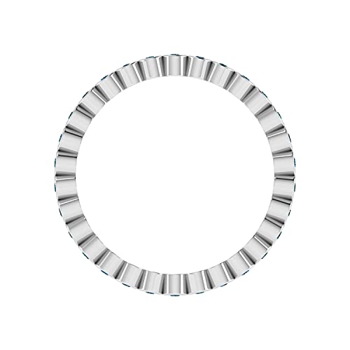 Dazzlingrock Collection Round Diamond or Gemstone Bezel-Set Stackable Eternity Wedding Band for Women in 14K Gold, Ring Size 6.53