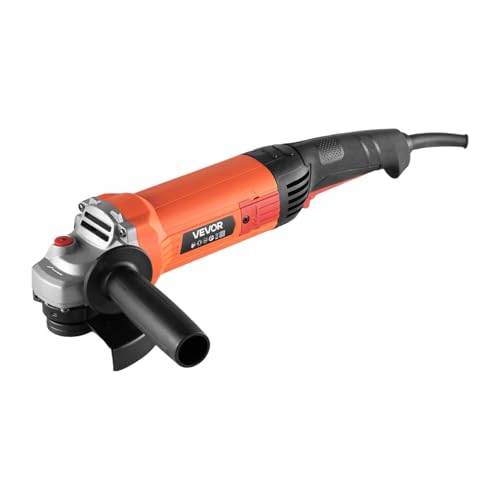 VEVOR Angle Grinder, 5' Electric Grinder Power Tool, 10Amps 10000RPM High-Speed Corded Angle Grinders with 230° Adjustable Dust Guard for Metal Grinding, Cutting, Rust Removal (Disc Not Included)