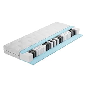 BMM Materasso Ortho Medic 120×200 cm con molle insacchettate, grado di rigidità H3 rigido/certificato Öko-Tex/materasso ergonomico a 7 zone, altezza 21 cm/materassi prodotti in Germania