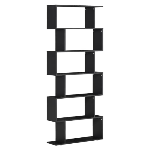 HOMCOM Estanteria Libreria 6 Estantes Madera Forma S 80x24x191 cm...
