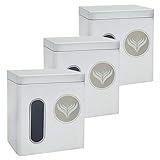 Azafran Gewürzdose, Vorratsdose, Teedose aus Metall rechteckig, luftdicht 3 STK - 95 x 73 x 104 mm