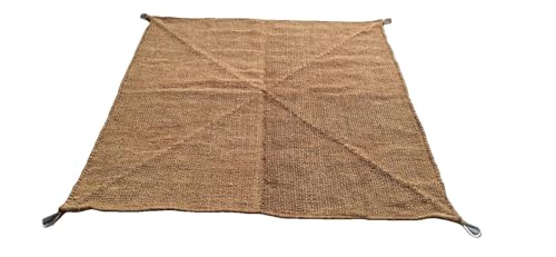 CocoWeave Vela de Sombra Cuadrada -3x3 Metros - Toldo Resistente y Elegante de Fibra de Coco - Protección Solar eficaz y Permeable al Agua - Ideal para terrazas y Jardines.