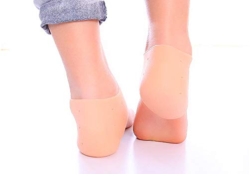 YUTIRITI 1 Pair Silicone Heel Care Covers Anti Slip Ankle Cracked Protector Pain Relief Pads Beauty Tool - Random Color