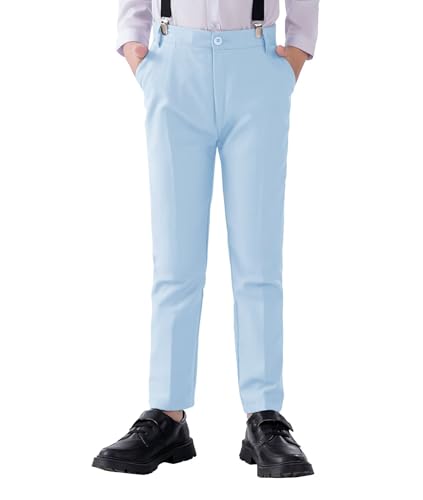Boys Dress Pants Formal Slim Fit Kids Trousers for School Uniform Wedding