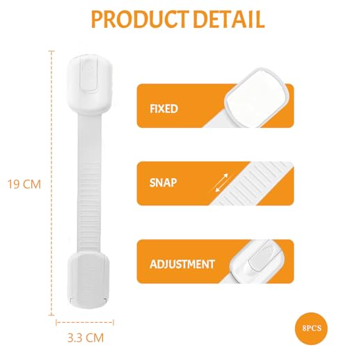 Miniatura 3 de Fhlbestyu Cierre Seguridad Cajones Bebe 8 10 Seguridad Cajones Bebe, Seguro Puertas Bebe, Seguridad Puertas Niños Bloqueo De Seguridad Con Ajustable, Sin Taladrar Con Adhesivo Fuerte