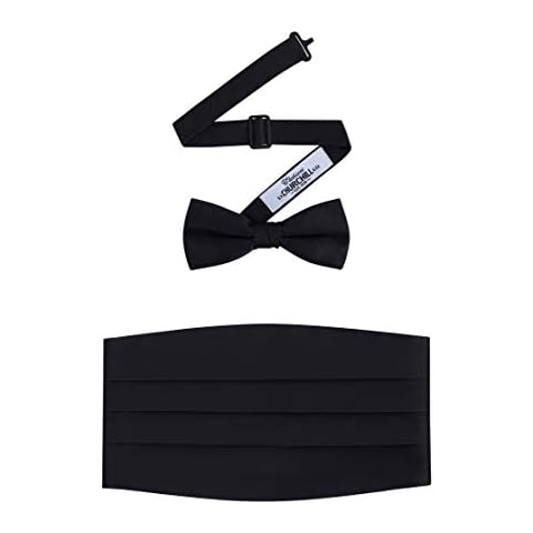 Men's Formal Satin Bowtie and Cummerbund Set - Black, By S. H. Churchill Cover