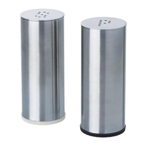Ikea Plato - Salero y pimentero (7 cm, acero inoxidable cepillado)
