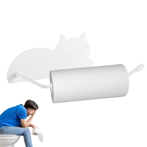 Raypontia Porta Rollos de Papel | Porta Rollos De Papel para Baño | Estante Almacenamiento con Diseño de Gato para Casa Cocina Viaje