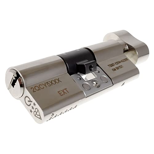 Nickel, 40/50 (90mm) greenteQ Orion TS007 3-Star Anti-Snap Thumbturn Euro Cylinder Twist Lock Door Barrel - Image 2