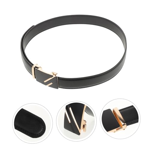Men's Automatic Buckle Belt Casual Imitation Leather Strap for Jeans 120CM Stylish Everyday Wear for Men4