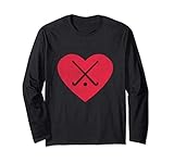 Feld Hockeyschläger Ball Herz Liebe spielen Sport Fan Frauen Langarmshirt