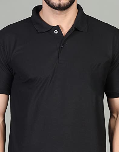 Image of INKKR Men's Casual Polo Neck Half Sleeve Solid T-Shirt (Pack-3)