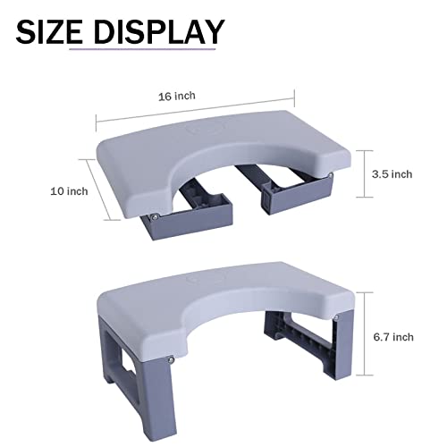 Toilet Stool Poop Stool Adult, Foldable Footstool, Potty Stool, 7-Inch Bathroom Squat Stool With Scented Bead Box, Suitable For All People, Replaceable Spice Box Fits All, Blue #TOP1