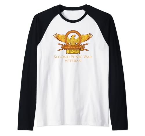 Ancient Roman History Second Punic War Military Veterano SPQR Camiseta Manga Raglan