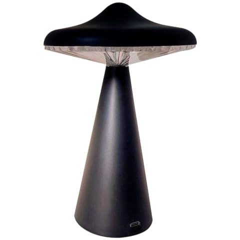 ANQIA UFO Led Night Light for Kids,Flicker-Free USB Rechargeable Light Bedside Desk Lamps with 3 Lighting Modes Birthday Halloween Christmas Presents for Baby Children (Black) Cover
