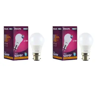 PHILIPS 2.7 Watts b22d LED Golden Yellow Bulb (Ace Saver) - Pack of 2