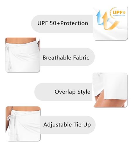 Image of AOBUTE Womens Upf 50+ Beach Sarong Swim Skirt Wrap Cover Up XS-2XL
