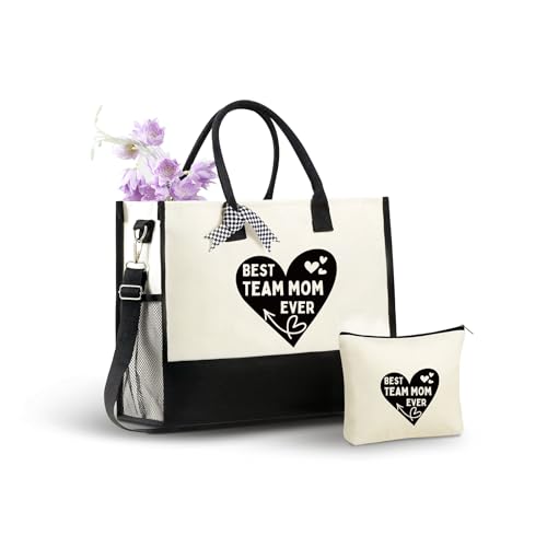 Bolso Tote de Lona Team Mom con Cierre Superior y Correa miniatura 1