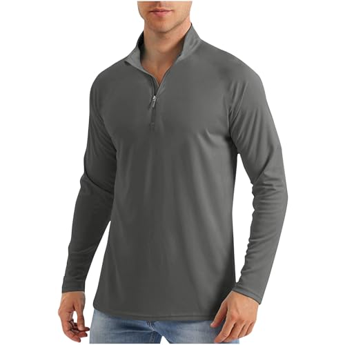 Sun Protection Shirts for Men Quarter Zip Long Sleeve Athletic Shirt for Fishing, Camping, Hiking Surfing2