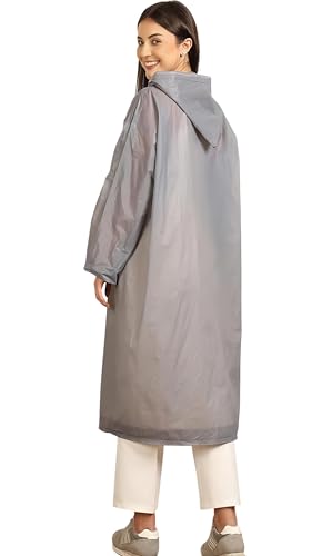 Image of Unisex Hooded Raincoat, Waterproof Long Rain Jacket, Multiple Colours, Reusable