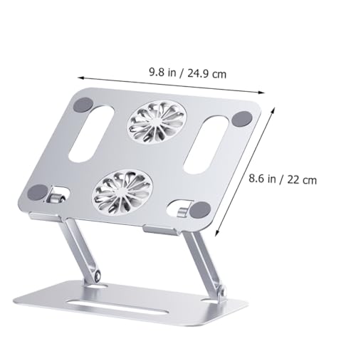 Base ajustable para laptop con doble ventilador y aluminio miniatura 2