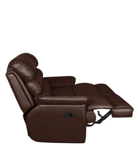Image of Recliner Sofa 2 Seater - Manual Leatherette Design with Plush Support, Includes 5-Year Warranty for Optimal Comfort and Longevity