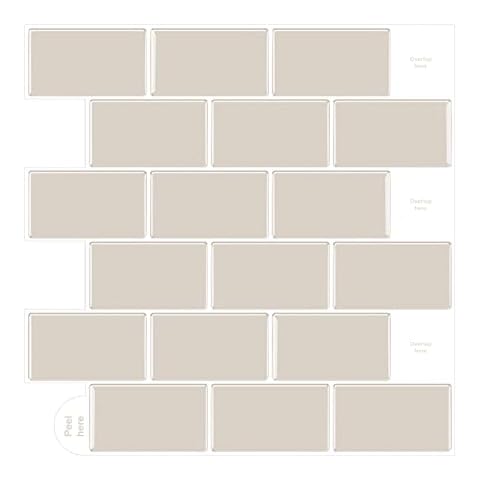 WoStick - Azulejos de pared Autoadhesivos, de 10 Hojas, para Cocina y Baño Cover