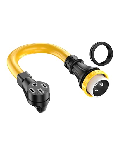 VASTHOME 50 Amp Twist Lock Adapter NEMA SS2-50P Male to 14-50R Female Plug with Grip Handle 50Amp to 50 Amp Heavy Duty RV Power Cord Adapter for Generator Dryer Welder EV with Connecting Ring