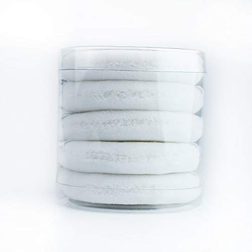 Easypowder velvet puff, 2.75 inch, Face & Body powder puff (5pcs) (White)