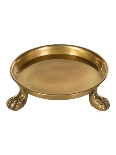 Round Clawfoot Dish — by Alice Lane Home Collection — Gold — for Home Decor, Candles, Jewelry, Perfume, Cosmetics, and Coffee Table — Size Small