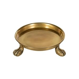 Round Clawfoot Dish — by Alice Lane Home Collection — Gold — for Home Decor, Candles, Jewelry, Perfume, Cosmetics, and Coffee Table — Size Large (Small)