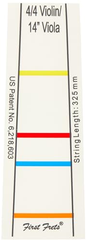 Don't Fret FF121 First Fret Beginners Fingering Decal for 4/4 Violin and 14-Inch Viola