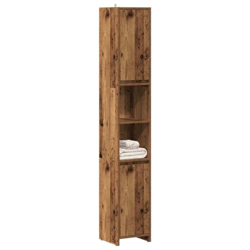 Brokky Armario de baño Madera Muebles auxiliares de baño Bathroom Cabinet Mueble de baño de ingeniería Envejecida 30x30x183,5 cm