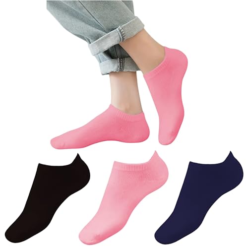 Image of Yuneek Women's Ankle Length Low Cut Cotton Socks Pack Of 3
