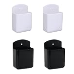 Givendoris 4-Pack Wall-Mounted Remote Control Organizer, Universal TV Remote Holder for Home and Office, Space-Saving Storage Solution (Black,white)