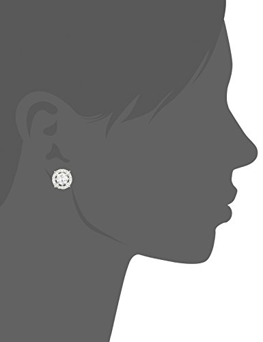 Anne Klein "Hey" Silver-Tone/Crystal Elevated Stud Earrings #TOP1
