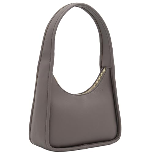 Image of Small Minimalist Shoulder Bag for Women, Faux Leather Underarm Purse, Chic Top Handle Handbag for Everyday